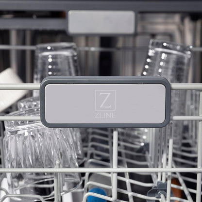 ZLINE Autograph Edition 36 in. Kitchen Package with Stainless Steel Dual Fuel Range, Range Hood, Dishwasher and Refrigerator Including External Water Dispenser with Champagne Bronze Accents (4AKPR-RARHDWM36-CB)