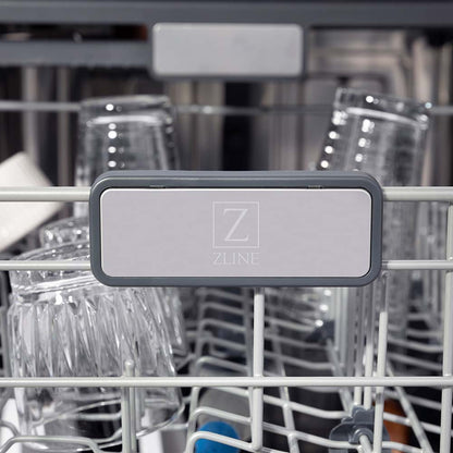 ZLINE Autograph Edition 48 in. Kitchen Package with Stainless Steel Dual Fuel Range, Range Hood, Dishwasher and Refrigerator with Polished Gold Accents (4KAPR-RARHDWM48-G)