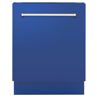 ZLINE 24 in. Tallac Series 3rd Rack Dishwasher with Blue Matte Panel and Traditional Handle, 51dBa (DWV-BM-24)