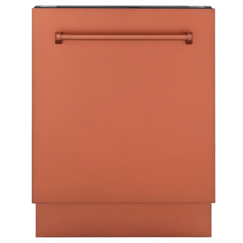 ZLINE 24 in. Tallac Series 3rd Rack Dishwasher with Copper Panel and Traditional Handle, 51dBa (DWV-C-24)
