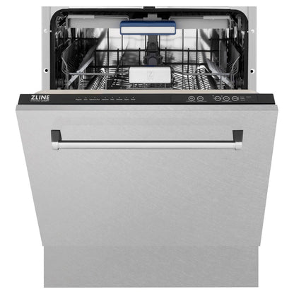 ZLINE 48 in. Kitchen Package with Satin Stainless Dual Fuel Range, Ducted Vent Range Hood and Tall Tub Dishwasher (3KP-RASRH48-DWV)