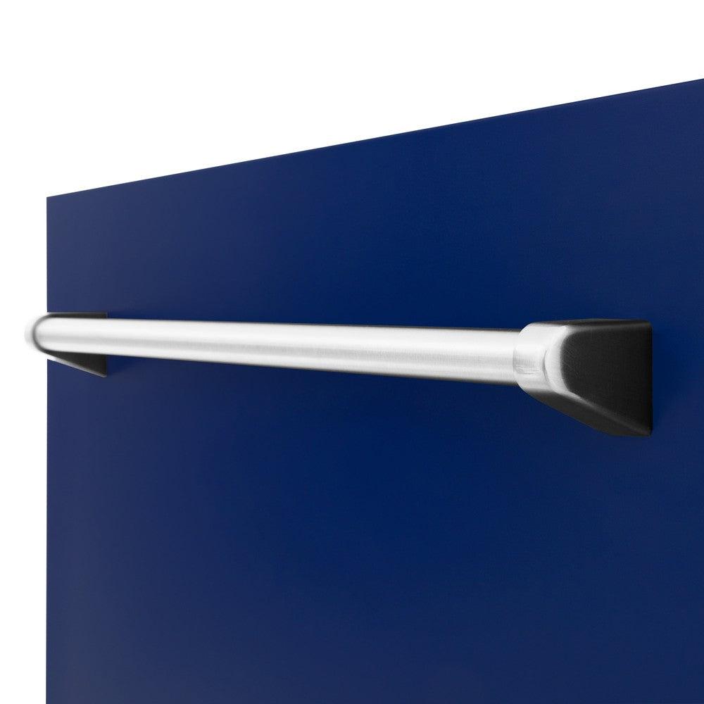 ZLINE 24 in. Tallac Series 3rd Rack Dishwasher with Blue Gloss Panel and Traditional Handle, 51dBa (BDWV-G-24)