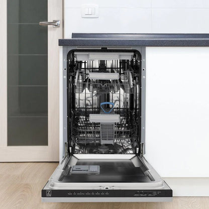 ZLINE 18 in. Compact Top Control Dishwasher with Stainless Steel Tub and Traditional Handle, 52dBa (DW-18)
