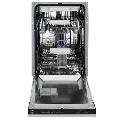ZLINE 18 in. Compact Top Control Dishwasher with Stainless Steel Tub and Traditional Handle, 52dBa (DW-18)