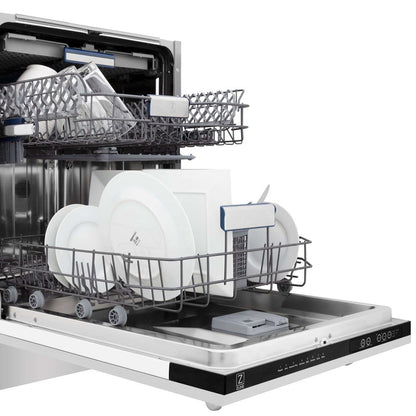 ZLINE 30 in. Kitchen Package with Stainless Steel Dual Fuel Range, Range Hood, Microwave Drawer and Tall Tub Dishwasher (4KP-RARH30-MWDWV)