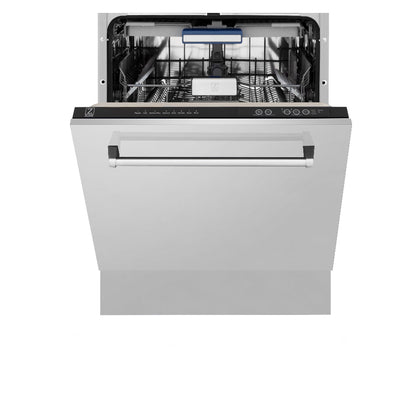 ZLINE Kitchen Package with 36 in. French Door Refrigerator, 36 in. Dual Fuel Range, 36 in. Range Hood, 24 in. Microwave Drawer, 24 in. Tall Tub Dishwasher and 24 in. Beverage Fridge in Stainless Steel (6KPR-RARH36-MWDWV-RBV)