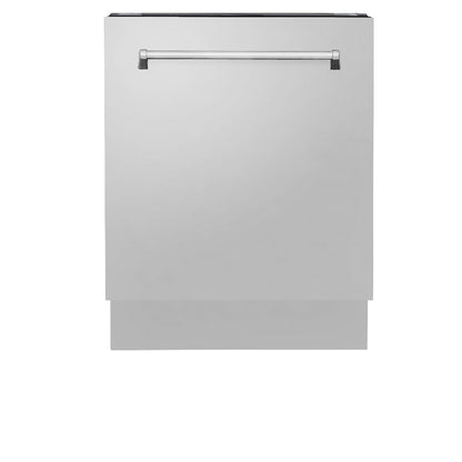 ZLINE Kitchen Package with 36 in. French Door Refrigerator, 36 in. Dual Fuel Range, 36 in. Range Hood, 24 in. Microwave Drawer, 24 in. Tall Tub Dishwasher and 24 in. Beverage Fridge in Stainless Steel (6KPR-RARH36-MWDWV-RBV)