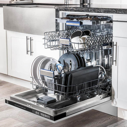 ZLINE 30 in. Kitchen Package with Stainless Steel Dual Fuel Range, Range Hood, Microwave Drawer and Tall Tub Dishwasher (4KP-RARH30-MWDWV)