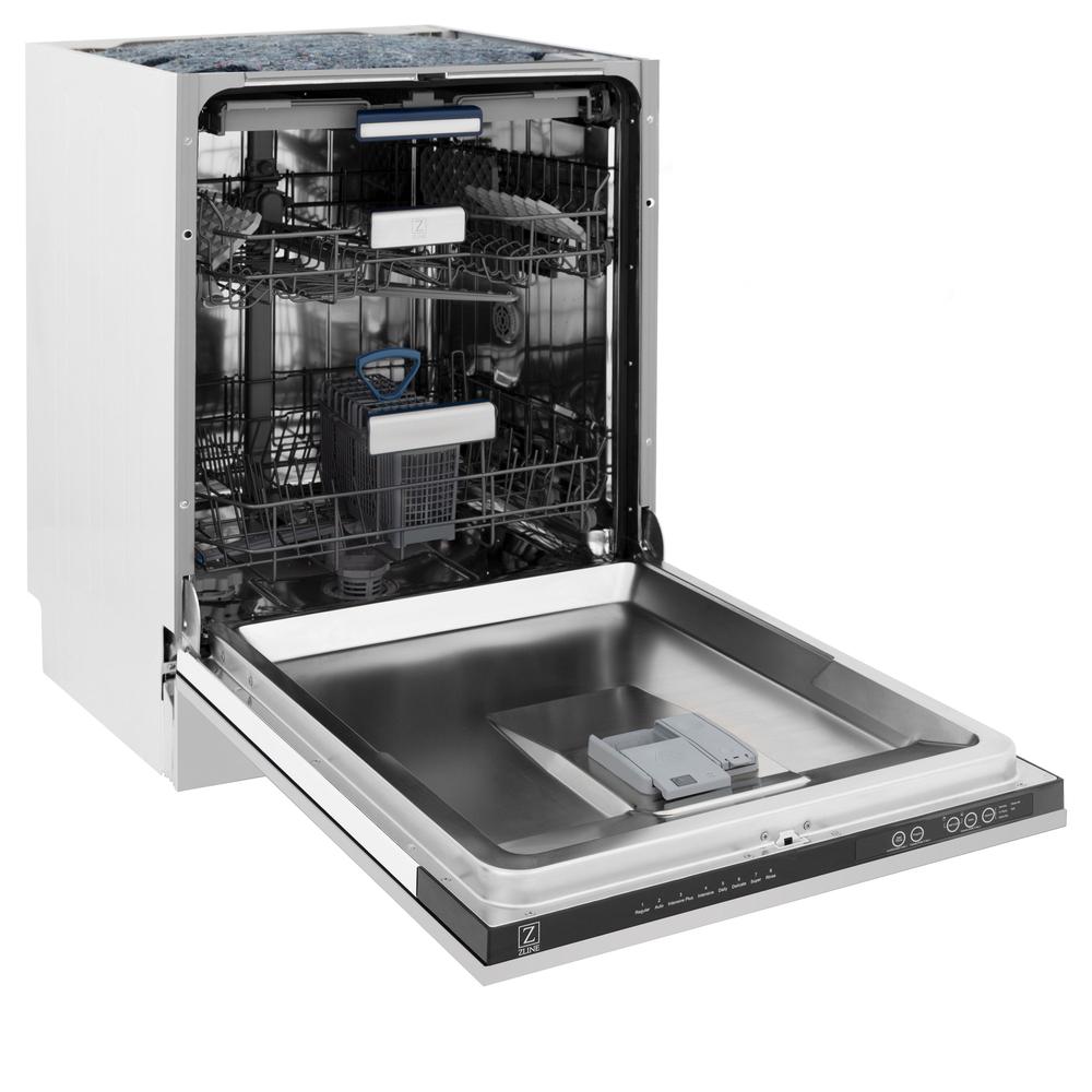 ZLINE Kitchen Package with 36 in. French Door Refrigerator, 48 in. Dual Fuel Range, 48 in. Range Hood, 24 in. Microwave Drawer, 24 in. Tall Tub Dishwasher and 24 in. Beverage Fridge in Stainless Steel (6KPR-RARH48-MWDWV-RBV)