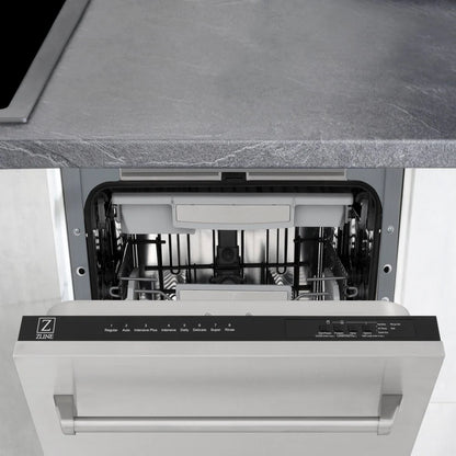 ZLINE 18 in. Compact Top Control Dishwasher with Stainless Steel Tub and Traditional Handle, 52dBa (DW-18)