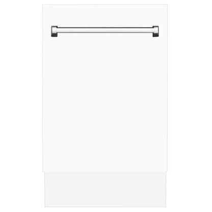 ZLINE 18 in. Tallac Series 3rd Rack Top Control Dishwasher with White Matte Panel, 51dBa (DWV-WM-18)