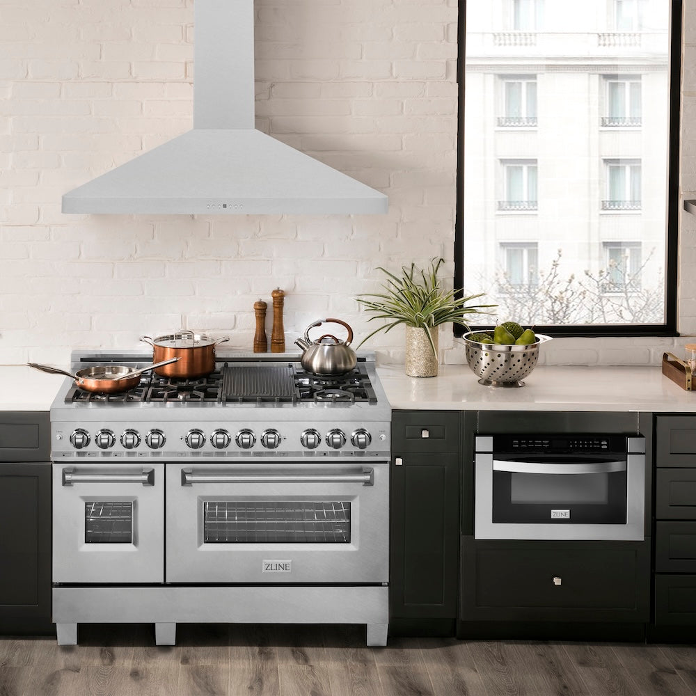 ZLINE 48 in. Ducted Wall Mount Range Hood in Satin Stainless Steel (8KF2S-48)