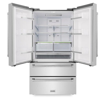 ZLINE Kitchen Package with Refrigerator, 30 in. Stainless Steel Gas Range, 30 in. Range Hood, Microwave Drawer, and 24 in. Tall Tub Dishwasher (5KPR-SGRRH30-MWDWV)