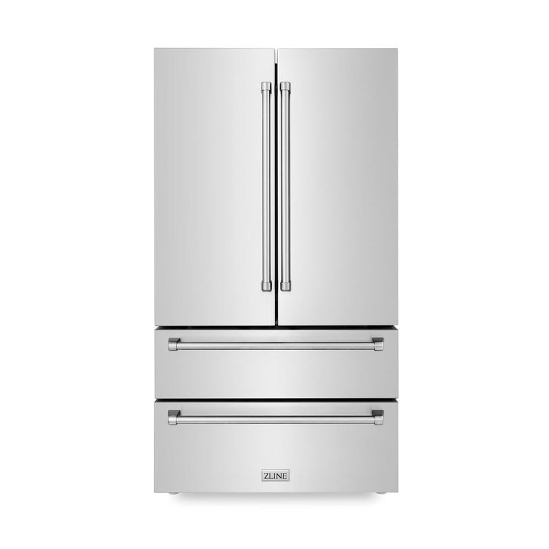 ZLINE 36 in. 22.5 cu. ft. Counter-Depth French Door Refrigerator with Ice Maker in Fingerprint-Resistant Stainless Steel (RFM-36)