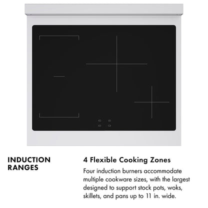 ZLINE Autograph Edition 30 in. 4.2 cu. ft. Paramount Induction Range with 4 Element Cooktop and Electric Convection Oven in Black Stainless Steel with Polished Gold Accents (SINRBZ-30-G)