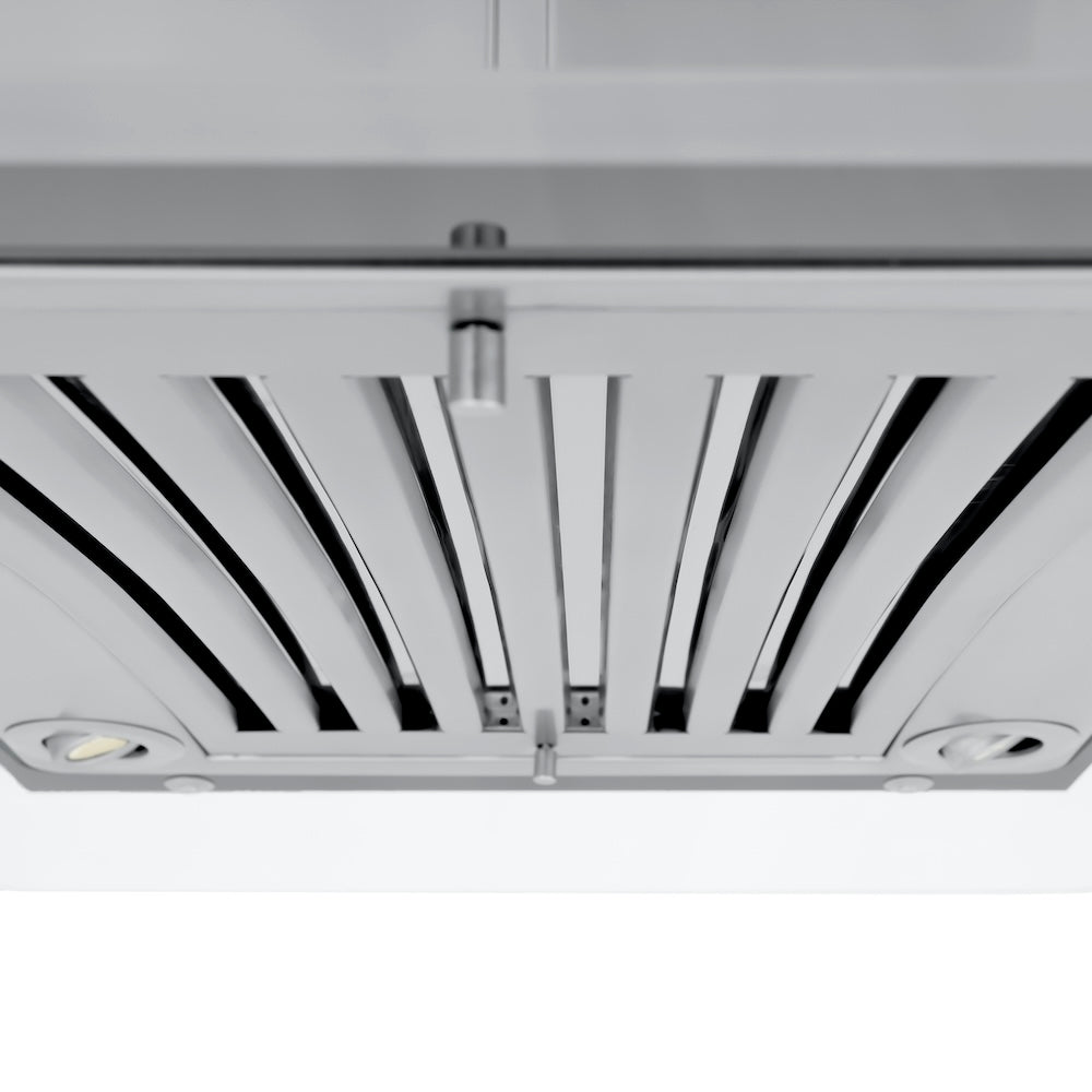 ZLINE 36 in. Convertible Vent Island Mount Range Hood in Stainless Steel and Glass (GL9i-36)
