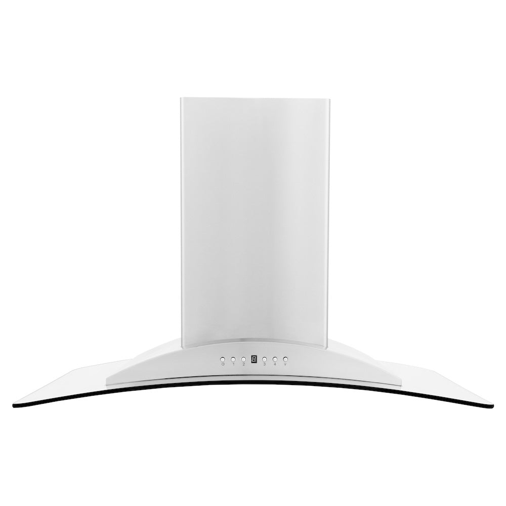ZLINE 36 in. Convertible Vent Island Mount Range Hood in Stainless Steel and Glass (GL9i-36)