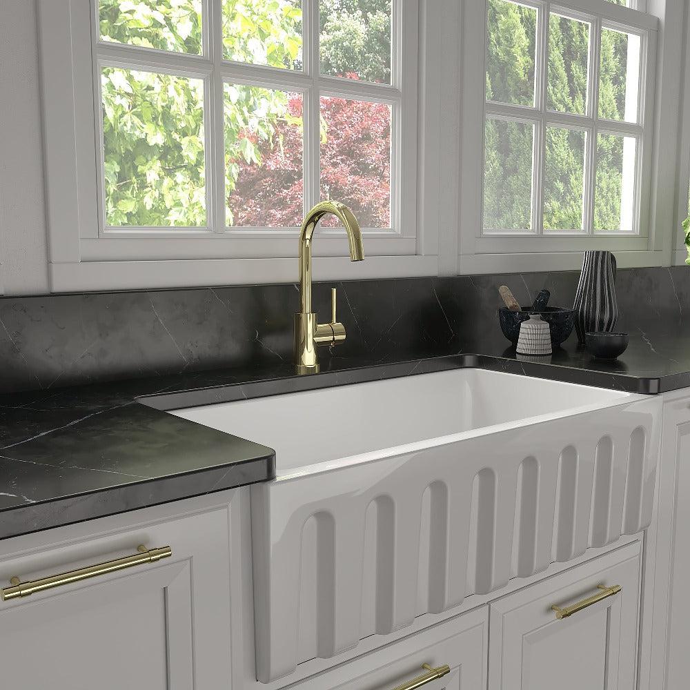 ZLINE Autograph Edition Renoir Single Handle Kitchen Faucet in Polished Gold (REN-KF-PG)