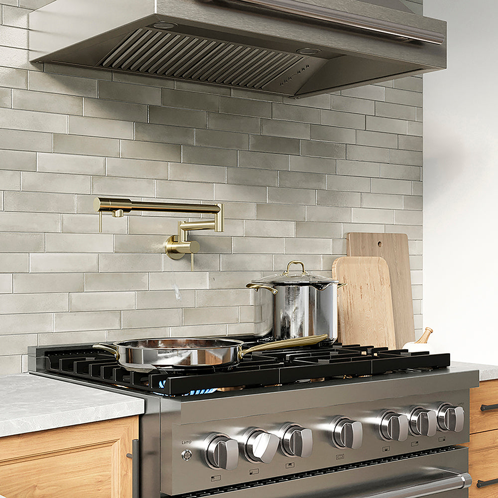 ZLINE 36 in. 5.2 cu. ft. Paramount Gas Range with 6 Burner DuoPro™ Cooktop and Convection Gas Oven in Stainless Steel (PSGR36)