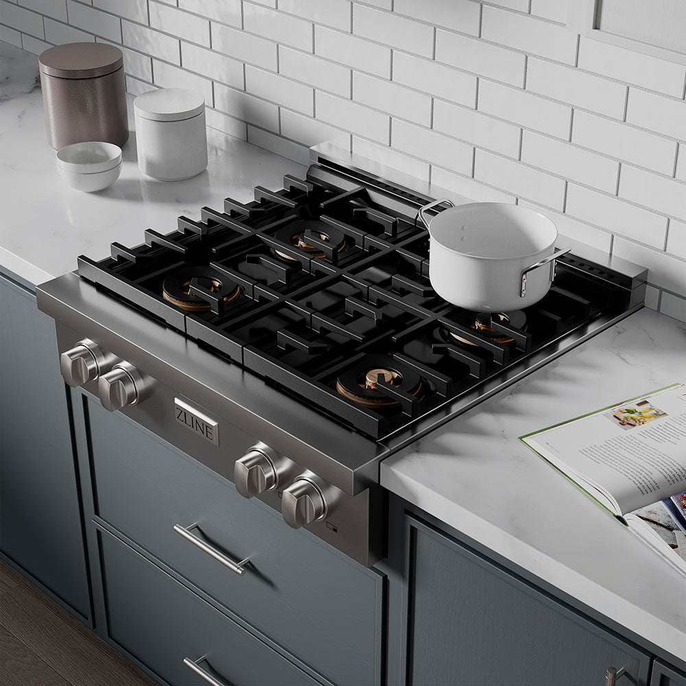 ZLINE 30 in. Paramount Gas Rangetop with 4 Burner DuoPro™ Cooktop in Stainless Steel (PSRT30)