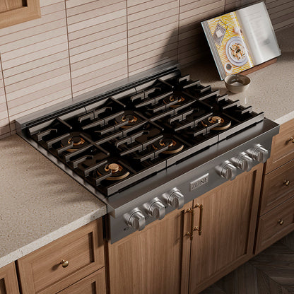 ZLINE 36 in. Paramount Gas Rangetop with 6 Burner DuoPro™ Cooktop in Stainless Steel (PSRT36)