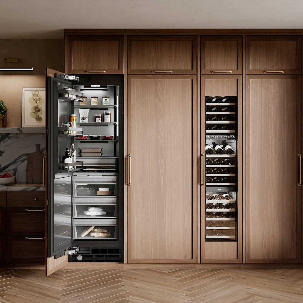 ZLINE 24 in. 12.4 cu. ft. Panel Ready Column Freezer with Graphite Gray Interior (RBCFV-24)