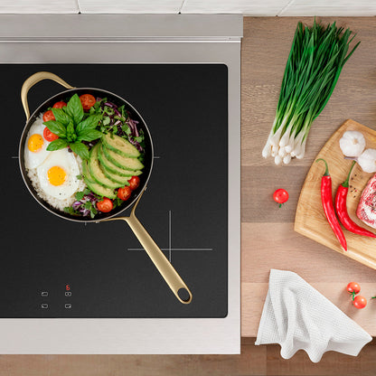 ZLINE Autograph Edition 30 in. 4.2 cu. ft. Paramount Induction Range with 4 Element Cooktop and Electric Convection Oven in Stainless Steel with White Matte Door and Champagne Bronze Accents (SINRZ-WM-30-CB)