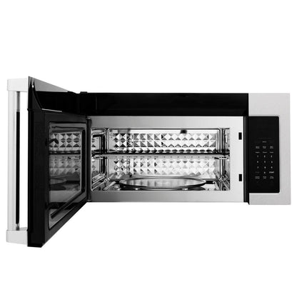 ZLINE Kitchen Package with 30 in. Satin Stainless Steel Rangetop and 30 in. Over The Range Microwave with Modern Handle (2KP-RTSOTR30)