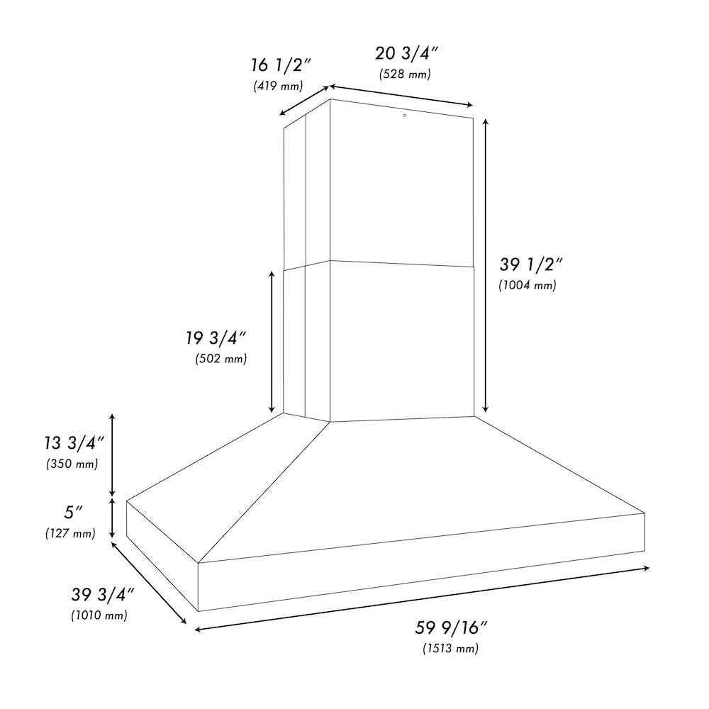 ZLINE 60 in. Island Mount Outdoor Grill Hood (GOi1-60)