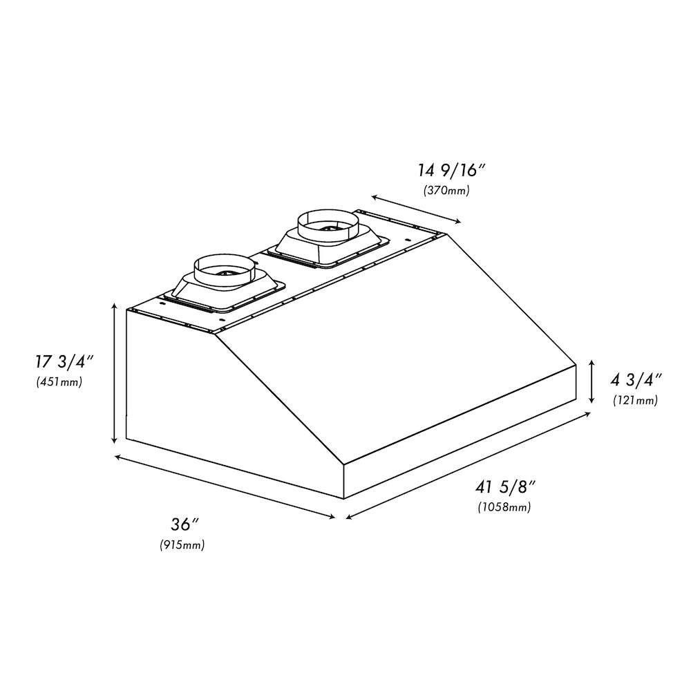 ZLINE 42 in. Under Cabinet Outdoor Grill Hood (GOU1-42)