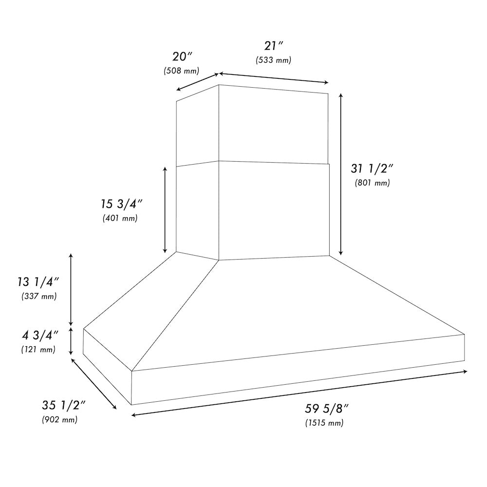ZLINE 60 in. Wall Mount Outdoor Grill Hood (GOW1-60)