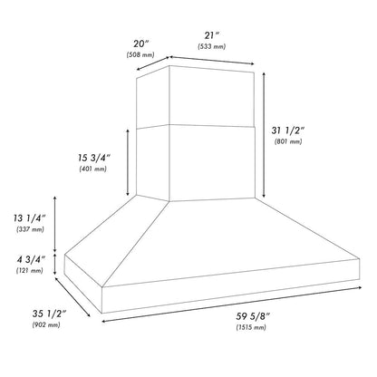 ZLINE 60 in. Wall Mount Outdoor Grill Hood (GOW1-60)