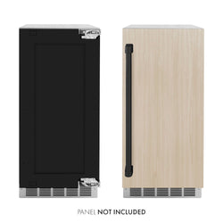 ZLINE Autograph Edition 15 in. Touchstone Clear Cube Ice Maker with Drain Pump and Panel Ready Door with Matte Black Handle (ICCDPZ-15-MB)