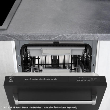 ZLINE 18 in. Tallac Series 3rd Rack Top Control Dishwasher in Custom Panel Ready with Stainless Steel Tub, 51dBa (DWV-18)