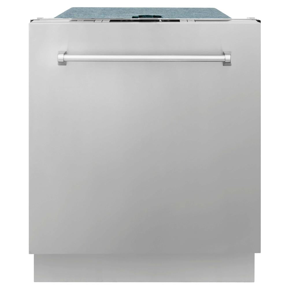 ZLINE Kitchen Package with Stainless Steel 30 in. Dual Fuel Range, 30 in. Over-the-Range Microwave, and 24 in. Dishwasher (3KP-RAOTR30-DW)
