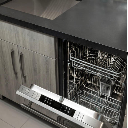 ZLINE 24 in. Top Control Built-In Dishwasher with Satin Stainless Steel Panel and Stainless Steel Tub with Modern Style Handle, 52dBa (DW-SN-24)