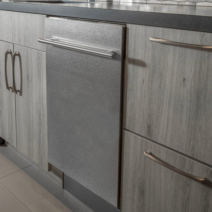 ZLINE 24 in. Top Control Built-In Dishwasher with Satin Stainless Steel Panel and Stainless Steel Tub with Modern Style Handle, 52dBa (DW-SN-24)