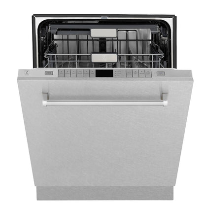 ZLINE 24 in. Monument Series 3rd Rack Top Touch Control Dishwasher with Satin Stainless Steel Panel and Stainless Steel Tub, 45dBa (DWMT-SN-24)