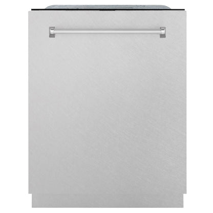 ZLINE 24 in. Monument Series 3rd Rack Top Touch Control Dishwasher with Satin Stainless Steel Panel and Stainless Steel Tub, 45dBa (DWMT-SN-24)