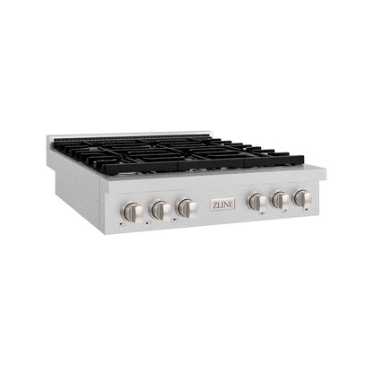 ZLINE 36 in. Paramount Gas Rangetop with 6 Burners and Porcelain Cooktop in Satin Stainless Steel (SRTS-36)