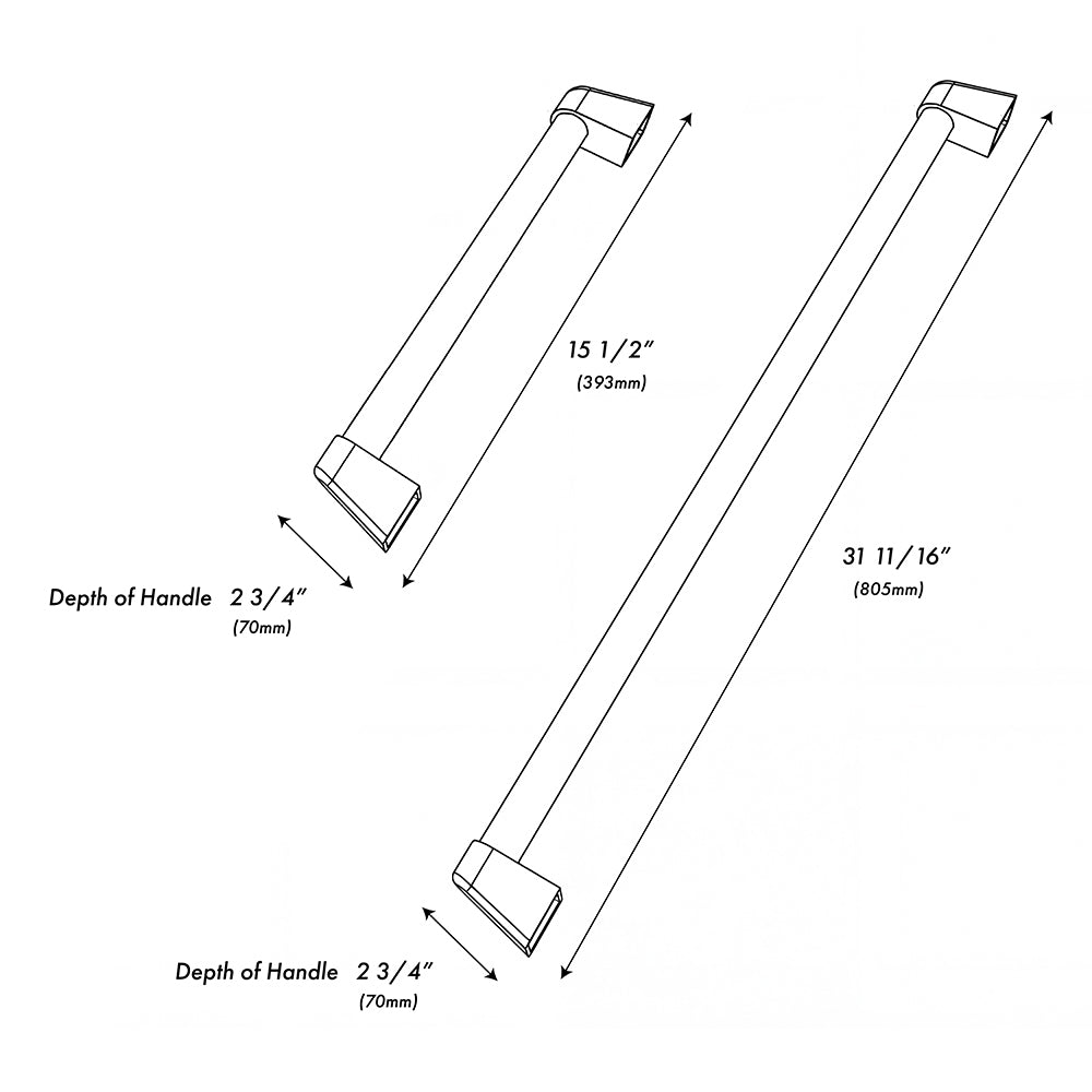 ZLINE 48 in. Helix Handles (Set of 2) for Paramount and Select Ranges in Black Stainless Steel (SGZ-054-K-BS-48)