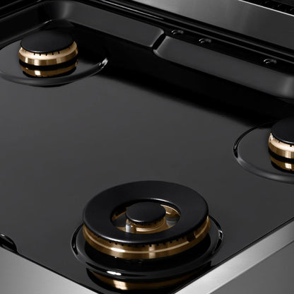 ZLINE Autograph Edition 30 in. Paramount Gas Rangetop with 4 Burners and Porcelain Cooktop in Stainless Steel with Polished Gold Accents (SRTZ-30-G)