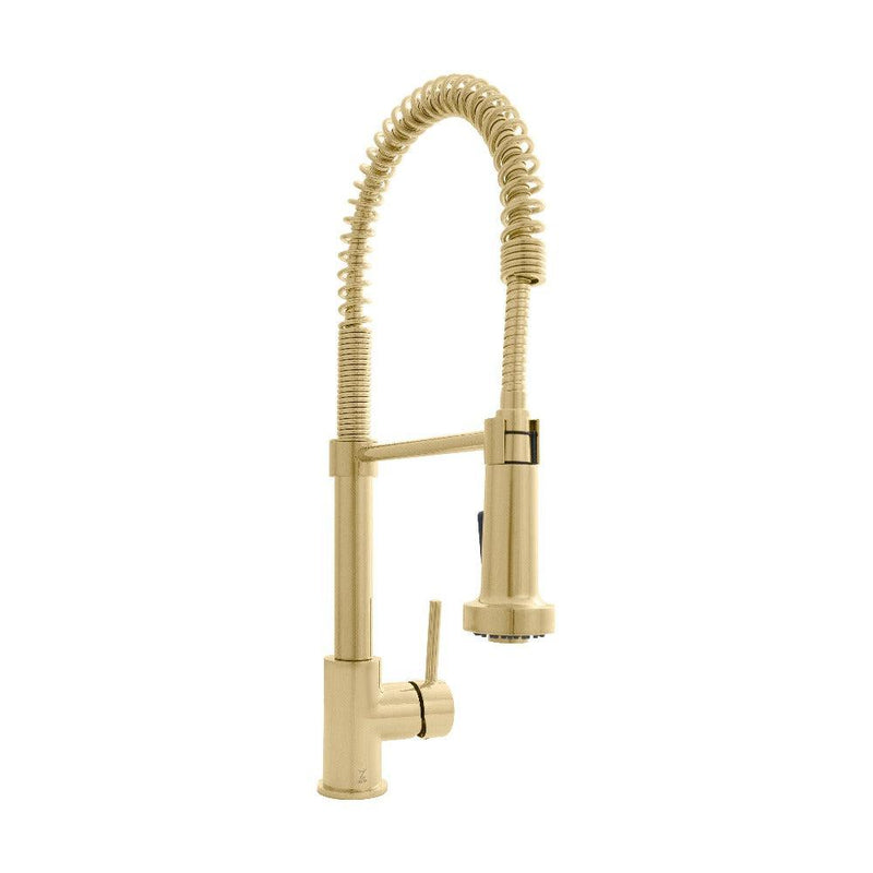 ZLINE Autograph Edition Apollo Pull Down Spring Single Handle Kitchen Faucet in Polished Gold (APL-KF-PG)