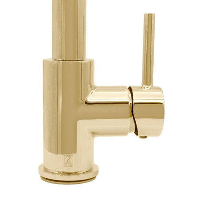 ZLINE Autograph Edition Dante Pull Down Single Handle Kitchen Faucet in Polished Gold (DNT-KF-PG)