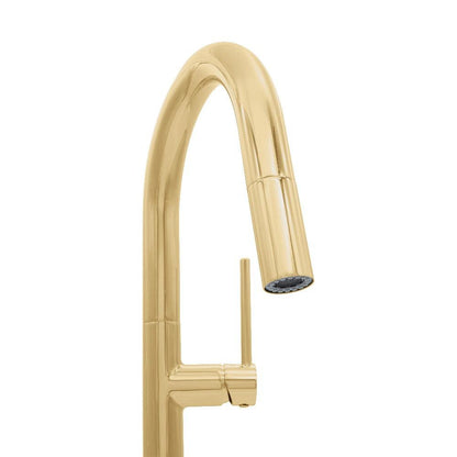 ZLINE Autograph Edition Voltaire Pull Down Single Handle Kitchen Faucet in Polished Gold (VLT-KF-PG)
