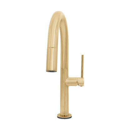 ZLINE Autograph Edition Voltaire Pull Down Single Handle Kitchen Faucet in Polished Gold (VLT-KF-PG)