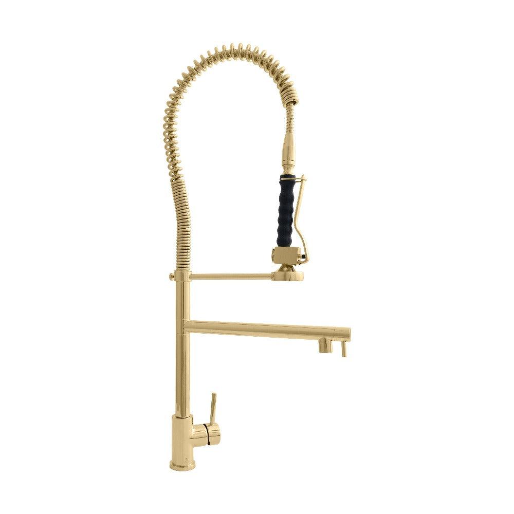 ZLINE Autograph Edition Van Gogh Pull Down Spring Kitchen Faucet with Pot Filler in Polished Gold (VNG-KF-PG)