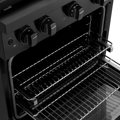 ZLINE 30 in. 4.2 cu. ft. Paramount Dual Fuel Range with 4 Burner DuoPro™ Cooktop and Electric Convection Oven in Black Stainless Steel (PSDRB-30)