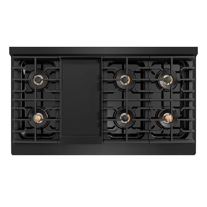 ZLINE 48 in. 6.7 cu. ft. Paramount Dual Fuel Range with 8 Burner DuoPro™ Cooktop and Dual Ovens in Black Stainless Steel (PSDRB-48)
