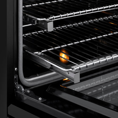 ZLINE Autograph Edition 24 in. 3.2 cu. ft. Paramount Induction Range with 3 Element Cooktop and Electric Convection Oven in Black Stainless Steel with Champagne Bronze Accents (SINRBZ-24-CB)